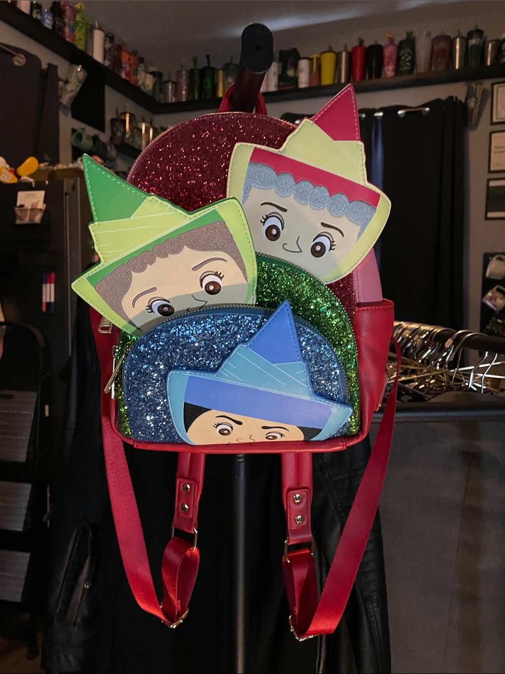 Disney Cinderella Mini Backpack - Red with Blue, Green, Yellow Accents